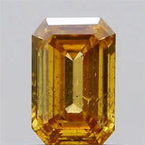 0.63ct Emerald Natural Diamond (Colour Fancy Deep Brownish Yellow, Clarity I2, GIA Certified)