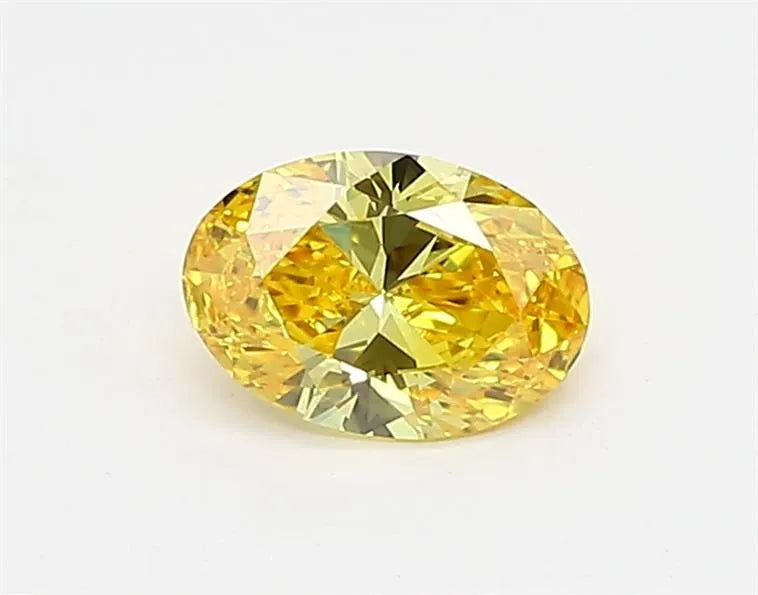0.37ct Oval Lab Grown Diamond (Colour Fancy Vivid Yellow, Clarity VVS2, Cut GD, IGI Certified)