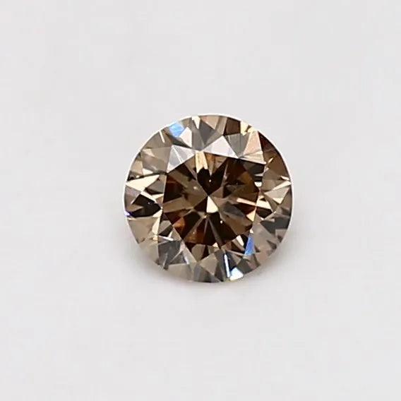 0.37ct Round Natural Diamond (Colour Light Brown, Clarity SI1, Cut VG, GIA Certified)