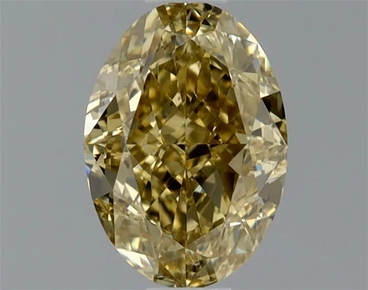 0.82ct Oval Natural Diamond (Colour Fancy Brownish Yellow, Clarity VVS2, GIA Certified)