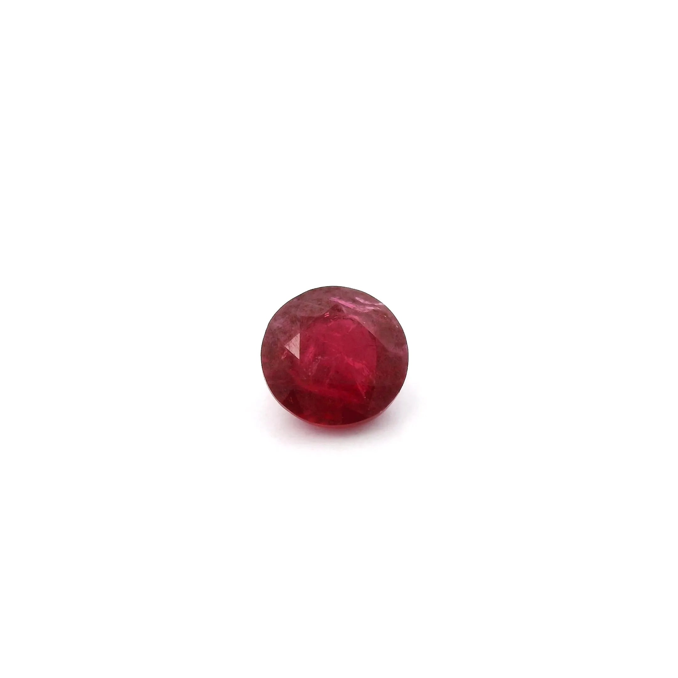 0.84ct Round Natural Ruby (Colour Red, Clarity Moderately Included, Cut Faceted)