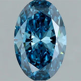 1.01ct Oval Lab Grown Diamond (Colour Fancy Vivid Blue, Clarity VS1, IGI Certified)