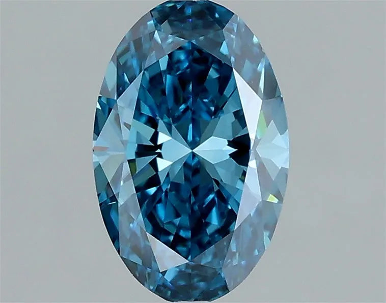1.01ct Oval Lab Grown Diamond (Colour Fancy Vivid Blue, Clarity VS1, IGI Certified)