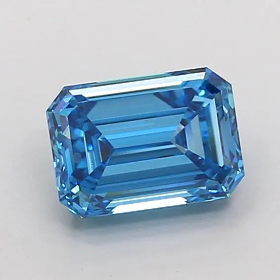 1.72ct Emerald Lab Grown Diamond (Colour Fancy Vivid Blue, Clarity VVS2, IGI Certified)