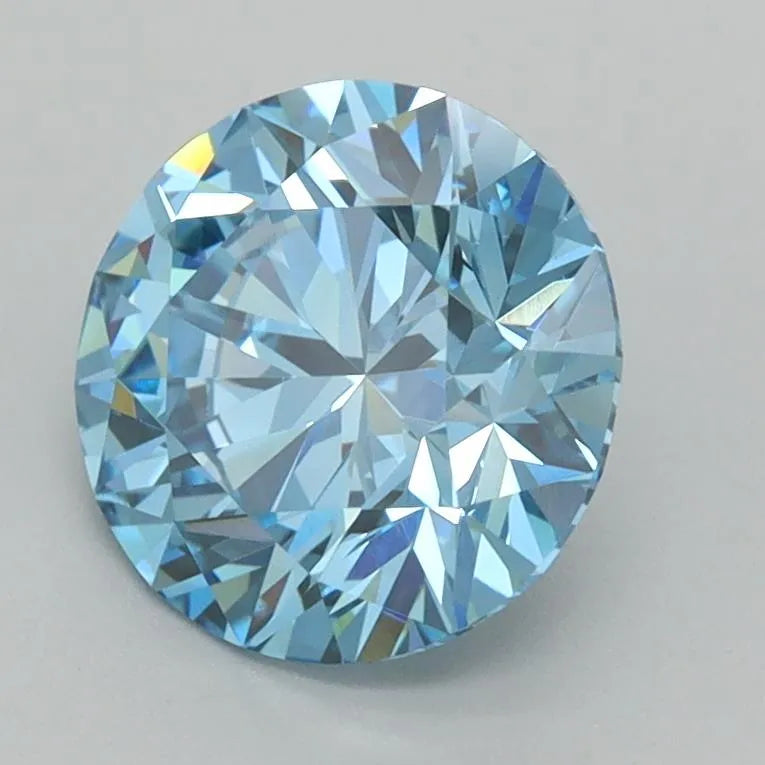 1.86ct Round Lab Grown Diamond (Colour Fancy Vivid Blue, Clarity VVS2, Cut ID, IGI Certified)