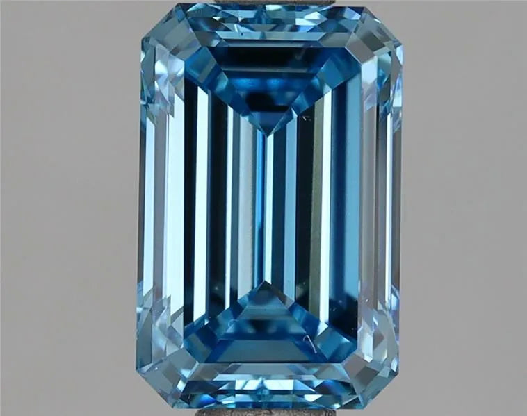 2.02ct Emerald Lab Grown Diamond (Colour Fancy Vivid Blue, Clarity VS1, IGI Certified)