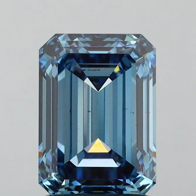 2.08ct Emerald Lab Grown Diamond (Colour Fancy Vivid Blue, Clarity VS1, IGI Certified)