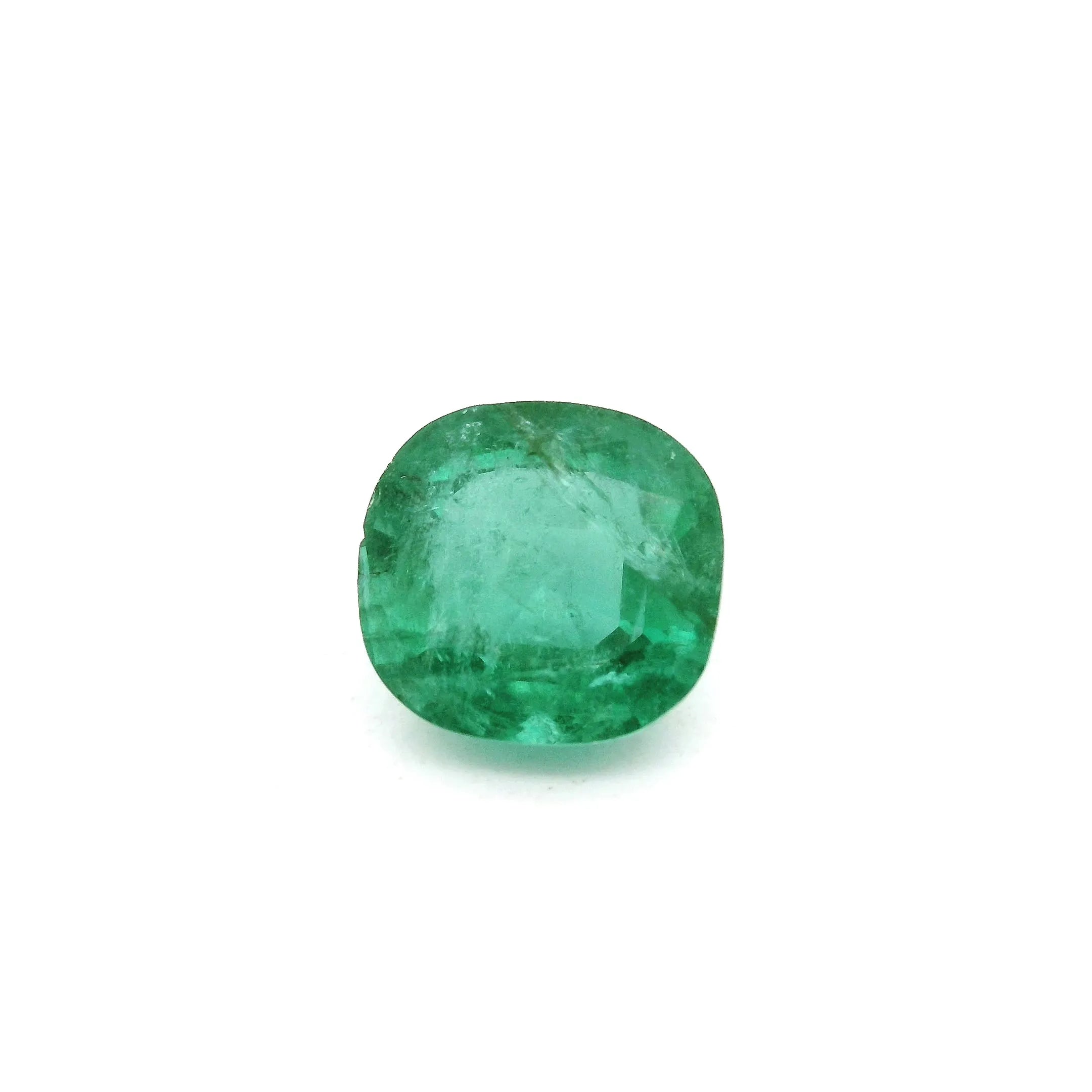 2.91ct Cushion Natural Emerald (Colour Green, Clarity Slightly Included, Cut Faceted)