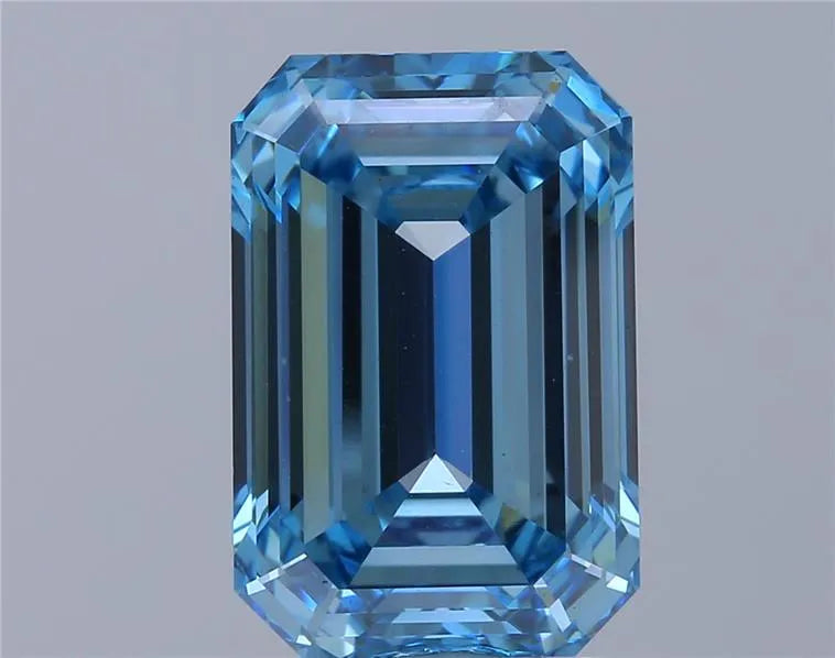 4.19ct Emerald Lab Grown Diamond (Colour Fancy Vivid Blue, Clarity VS1, IGI Certified)