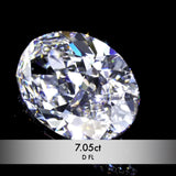 7.05ct Oval Natural Diamond (Colour D, Clarity FL, GIA Certified)