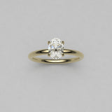 Oval solitaire ring