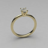 Oval solitaire ring