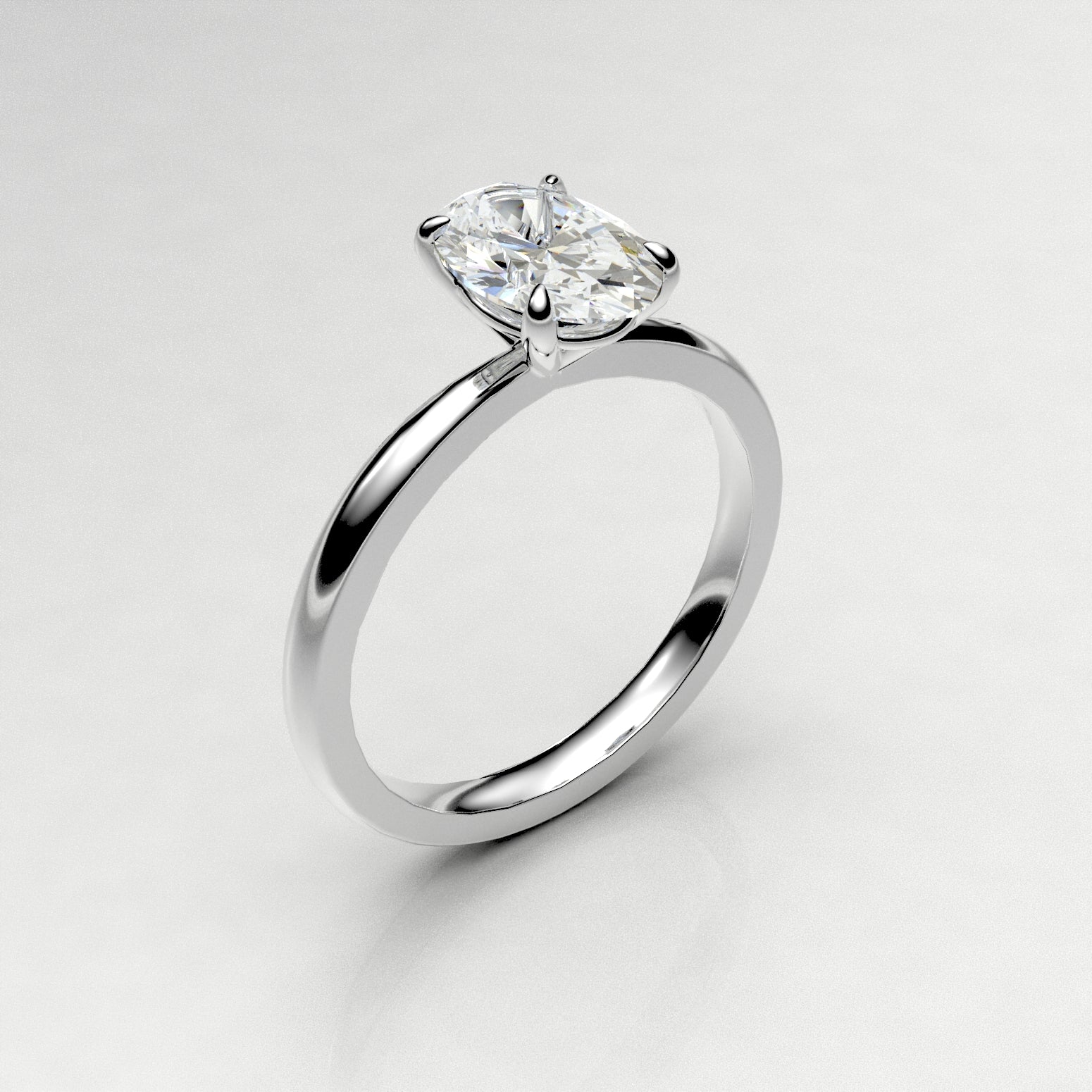 Oval solitaire ring