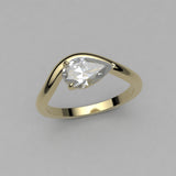 Pear flow solitaire ring setting