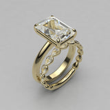 Emerald cut ring solitaire