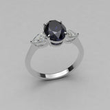 Trinity pear lab diamond ring setting