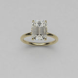 Emerald cut ring solitaire