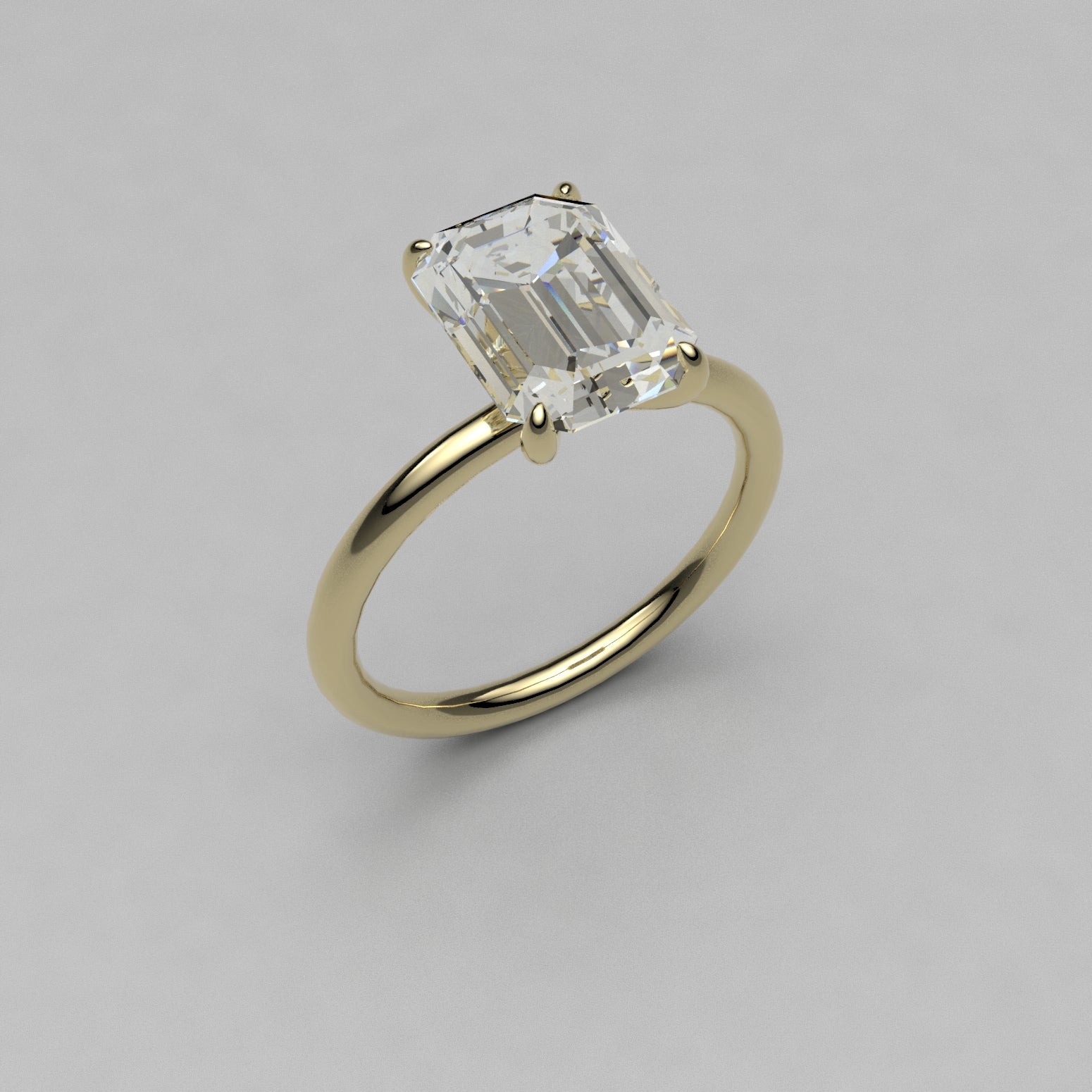 Emerald cut ring solitaire