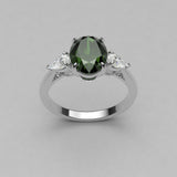 Trinity pear lab diamond ring setting