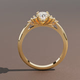 Cluster lab diamonds ring setting