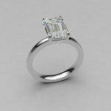 Emerald cut ring solitaire