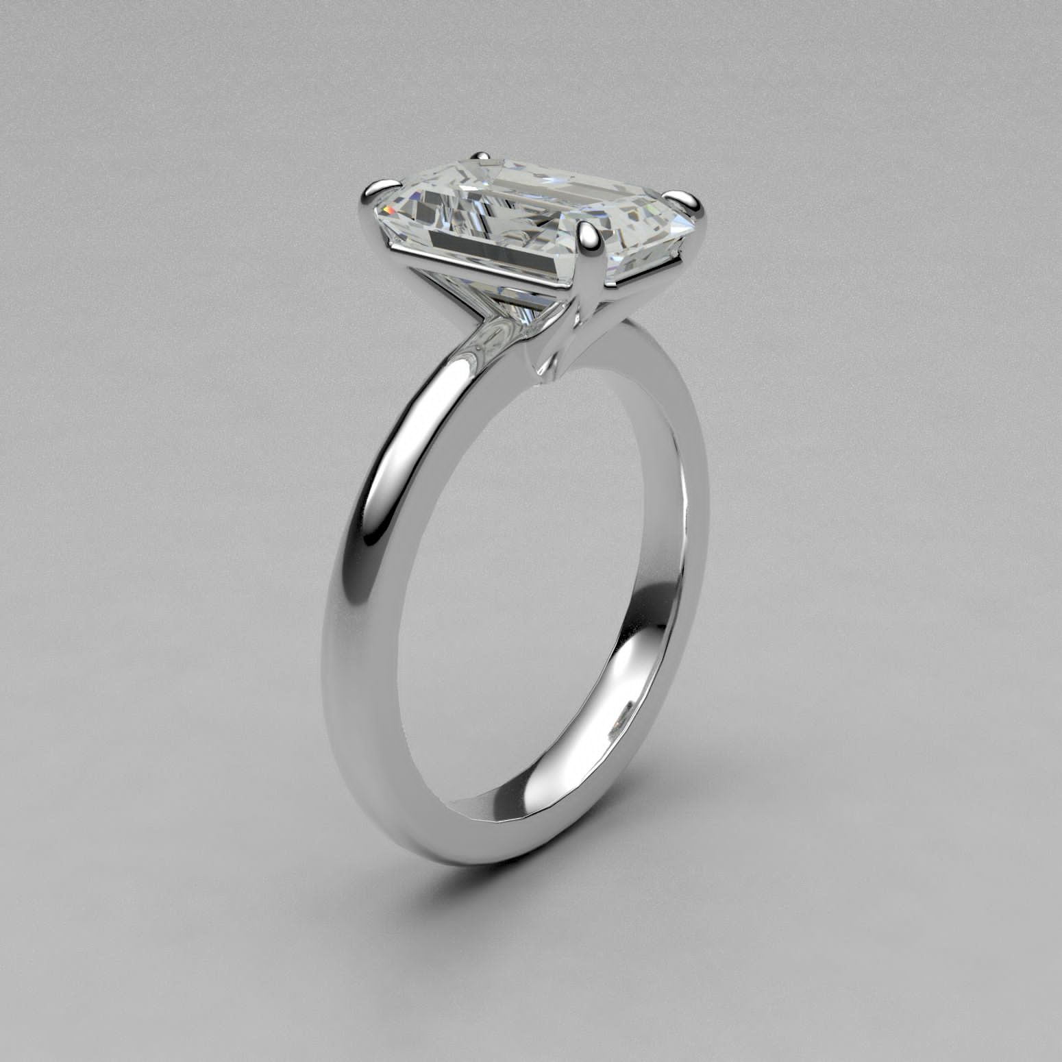 Emerald cut ring solitaire